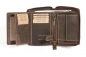 Mobile Preview: Damenbörse m. umlaufenden Reißverschluss Lilianen-Muster LEAS in Echt-Leder, braun - LEAS Vintage-Collection