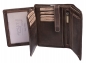 Mobile Preview: Leas Kombibörse mit Riegel und Geschenkbox im Vintage-Stil in Echt-Leder, braun