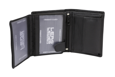 Preview: LEAS Mini Geldbörse mit Riegel extra dünn im Hochformat, Flaches Portemonnaie mit RFID Schutz Folie mit Geschenk Box Echt-Leder, schwarz Preview: LEAS Mini Geldbörse mit Riegel extra dünn im Hochformat, Flaches Portemonnaie mit RFID Schutz Folie mit Geschenk Box Echt-Leder, schwarz