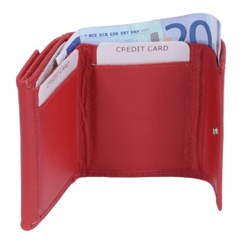 Minibörse LEAS in Echt-Leder, rot - LEAS Mini-Edition