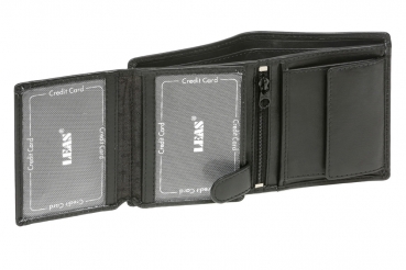 Preview: Mini-Kombibörse mit Riegel extra dünn im Hochformat LEAS in Echt-Leder, schwarz Preview: Mini-Kombibörse mit Riegel extra dünn im Hochformat LEAS in Echt-Leder, schwarz