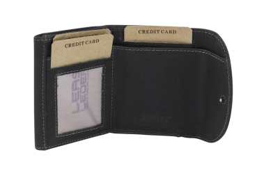 Preview: Mini Geldbörse kleines Portemonaie mit Geschenkbox LEAS in Echt-Büffel-Leder, schwarz - Vintage-Collection 9,5x6,5x1cm (BxHxT) Preview: Mini Geldbörse kleines Portemonaie mit Geschenkbox LEAS in Echt-Büffel-Leder, schwarz - Vintage-Collection 9,5x6,5x1cm (BxHxT)