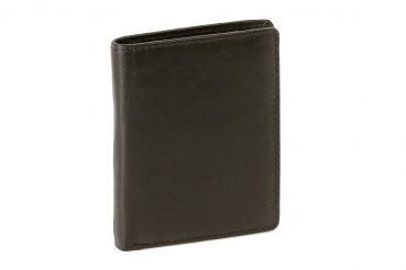 Damen & Herren Geldbörse super dünn passend für den alten Ausweis LEAS in Echt-Leder, schwarz - LEAS Standard-Collection