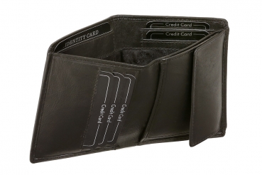 Preview: Damen & Herren Geldbörse super dünn passend für den alten Ausweis LEAS in Echt-Leder, schwarz Preview: Damen & Herren Geldbörse super dünn passend für den alten Ausweis LEAS in Echt-Leder, schwarz