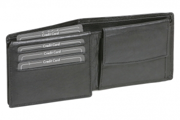 Preview: Geldbörse Herren extra dünn mit RFID Schutz und Klappe LEAS, Herren Geldbeutel flach in Echt-Leder, Portmonee im Querformat, schwarz Preview: Geldbörse Herren extra dünn mit RFID Schutz und Klappe LEAS, Herren Geldbeutel flach in Echt-Leder, Portmonee im Querformat, schwarz