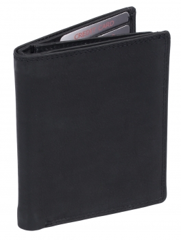 Ausweishülle, Ausweismappe LEAS mit RFID-Schutz, Echt-Leder, schwarz - LEAS Card-Collection