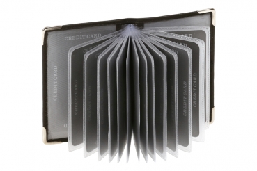 Scheckkartenhülle Scheckkartenmappe Kreditkartenmappe dünn mit RFID Schutz, Ausweismappe flach mit RFID Folie LEAS in Echt-Leder, schwarz