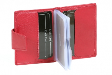 Scheckkartenhülle, Scheckkartenmappe LEAS in Echt-Leder, rot - LEAS Card-Collection