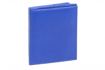 Wiener-Schachtel im Ausweis-Format mit großer Kleingeldschütte LEAS, in Echt-Leder, hellblau - LEAS Special Edition