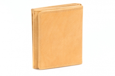 Wiener-Schachtel im Ausweis-Format mit großer Kleingeldschütte LEAS, in Echt-Leder, beige - LEAS Special Edition