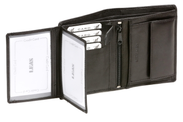 Preview: Damen und Herren Kombibörse im Hochformat LEAS in Echt-Leder, schwarz Preview: Damen und Herren Kombibörse im Hochformat LEAS in Echt-Leder, schwarz