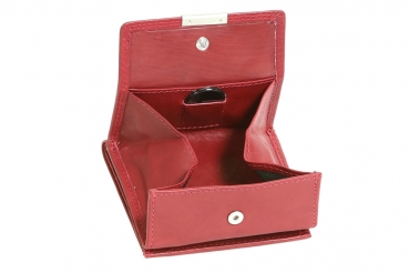 Wiener-Schachtel mit großer Kleingeldschütte LEAS, in Echt-Leder, cherry/rot - LEAS Special Edition