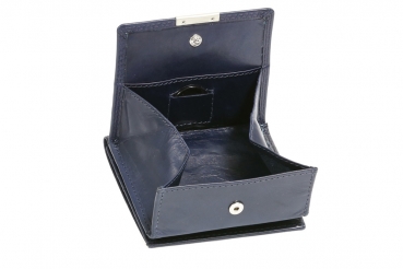 Wiener-Schachtel mit großer Kleingeldschütte LEAS, in Echt-Leder, dunkelblau - LEAS Special Edition