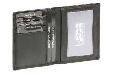 Ausweis- und Kreditkartenhülle LEAS in Echt-Leder, schwarz - LEAS Card-Collection