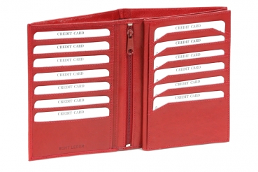 Brieftasche in klassischer Buchform mit Scheinfach LEAS in Echt-Leder, cherry/rot - LEAS Special Edition