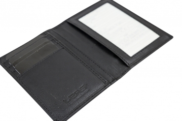 Preview: Ausweishülle Scheckkartenmappe Ausweismappe dünn mit RFID Schutz, Fahrzeugscheinmappe KFZ Mappe flach mit RFID Folie LEAS in Echt-Leder, schwarz Preview: Ausweishülle Scheckkartenmappe Ausweismappe dünn mit RFID Schutz, Fahrzeugscheinmappe KFZ Mappe flach mit RFID Folie LEAS in Echt-Leder, schwarz