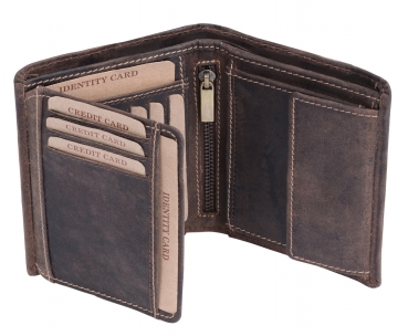 Preview: Herren Geldbeutel natur mit Geschenkbox LEAS in Echt-Leder, dunkelbraun Preview: Herren Geldbeutel natur mit Geschenkbox LEAS in Echt-Leder, dunkelbraun