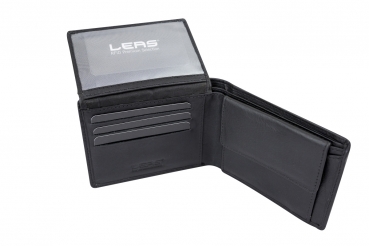 Preview: LEAS Geldbörse Herren extra dünn mit RFID Schutz, Klappe und Geheimfach, Herren Geldbeutel flach in Echt-Leder, Portmonee im Querformat mit 3 Scheinfächern, schwarz Preview: LEAS Geldbörse Herren extra dünn mit RFID Schutz, Klappe und Geheimfach, Herren Geldbeutel flach in Echt-Leder, Portmonee im Querformat mit 3 Scheinfächern, schwarz