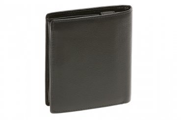Kombibörse im Hochformat mit Klappe für viele Karten LEAS in Echt-Leder, schwarz - LEAS Escalera-Edition