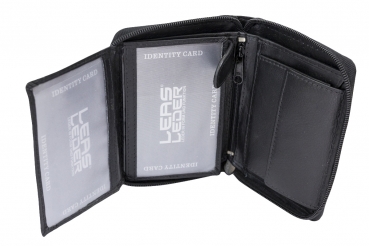 Preview: LEAS Reißverschlussgeldbörse mit umlaufendem Reißverschluss und RFID Schutz Block Folie Brieftasche schützt Kreditkarten vor Datendieben Echt-Leder, schwarz Preview: LEAS Reißverschlussgeldbörse mit umlaufendem Reißverschluss und RFID Schutz Block Folie Brieftasche schützt Kreditkarten vor Datendieben Echt-Leder, schwarz
