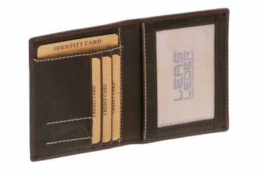 Kreditkartenmappe in Volllederausstattung LEAS im Vintage-Stil in Echt-Büffel-Leder, braun - LEAS Vintage-Collection