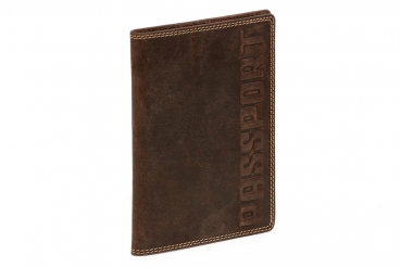Reisepasshülle/-etui Dokumententasche Reisebrieftasche Passport Passhülle dokumentenecht hochwertig LEAS in Echt-Leder, braun - LEAS Vintage-Collection