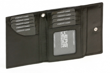 Kreditkarten- und Ausweismappe LEAS in Echt-Leder, schwarz