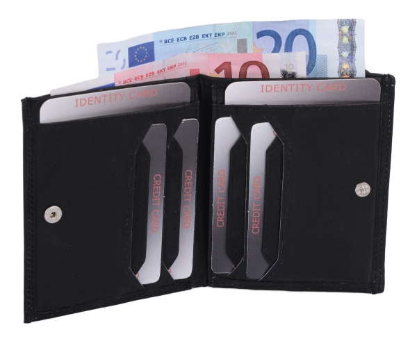 Wiener Schachtel LEAS  RFID-Schutz in Echt-Leder, schwarz - LEAS Special Edition
