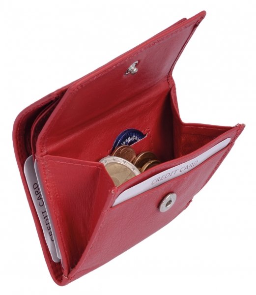 Minibörse LEAS in Echt-Leder, rot - LEAS Mini-Edition