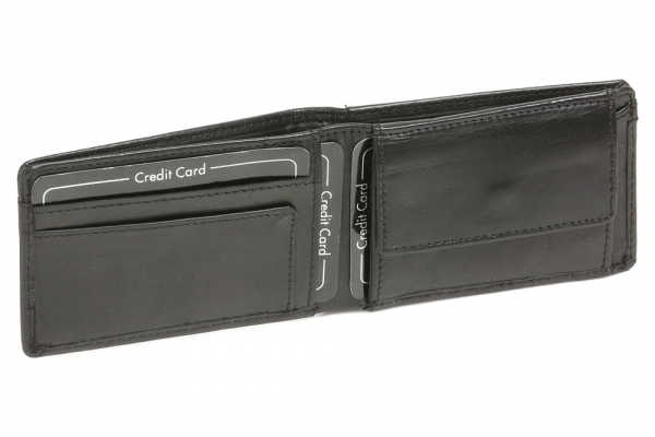 Minischeintasche RFID-Schutz LEAS in Echt-Leder, schwarz - LEAS Mini-Edition