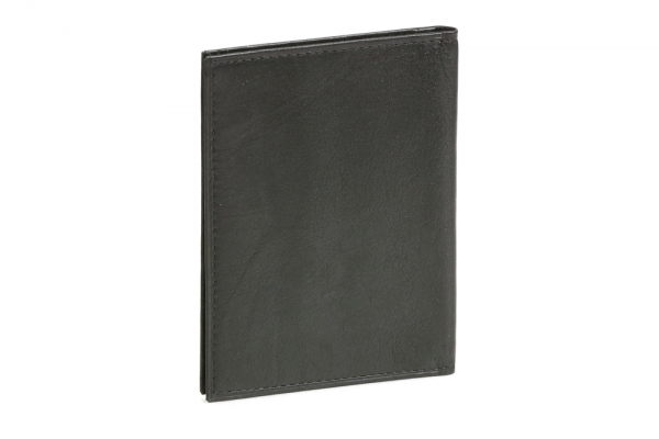 Ausweismappe- & -hülle mit 2 Sichtfenstern LEAS in Echt-Leder, schwarz - LEAS Card-Collection