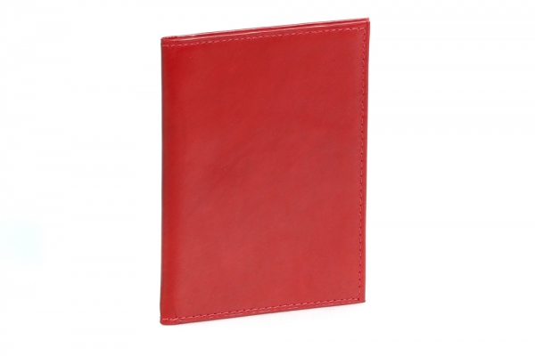 Ausweismappe- & -hülle mit 2 Sichtfenstern LEAS in Echt-Leder, rot/cherry - LEAS Card-Collection