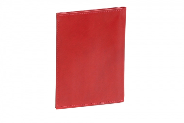 Ausweismappe- & -hülle mit 2 Sichtfenstern LEAS in Echt-Leder, rot/cherry - LEAS Card-Collection