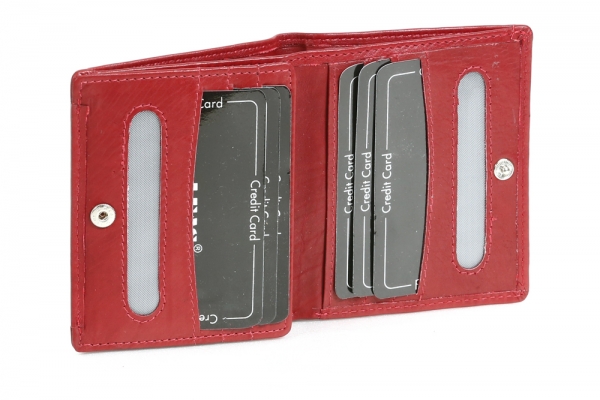 Kreditkartenmappe /-hülle LEAS in Echt-Leder, cherry/rot - LEAS Card-Collection