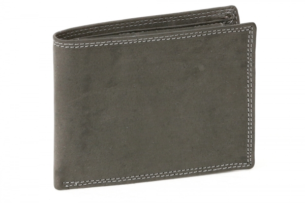 Geldbörse extra dünn mit Klappe Scheintasche LEAS MCL im Vintage-Stil in Echt-Leder, schwarz - LEAS Basic-Vintage-Collection