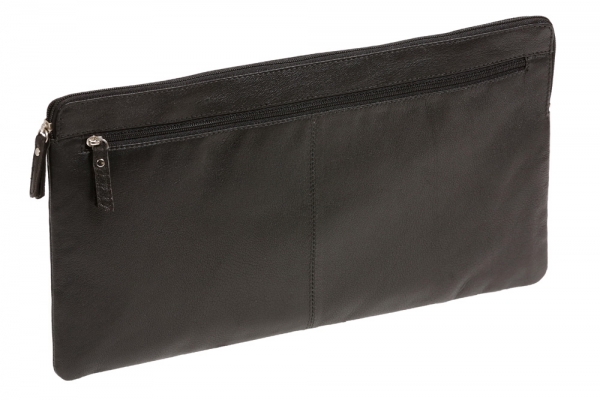 Banktasche extra groß LEAS in Echt-Leder, schwarz - LEAS Special-Edition 33x18x1cm (BxHxT)