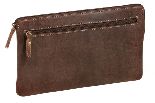 Banktasche & Geldtasche im Vintage-Style LEAS in Echt-Leder, braun- LEAS Special-Edition