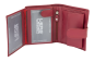 Preview: LEAS Damengeldbörse und Herren Geldbeutel mit Außenriegel und XXL Kleingeldfach im Wiener Stil mit 3 Scheinfächern im Hochformat Echt-Leder, rot