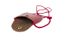 Preview: LEAS Kinder Brustbeutel aus Echt-Leder mit Druckknopf und verstellbarem Umhängeband perfekt für Schule und Kindergarten 9x7,5x1cm (BxHxT) (rot)