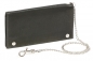 Preview: Biker Tabaktasche mit Chrom-Kette Tabakbeutel Drehertasche LEAS in echt Leder, schwarz