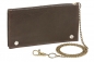 Preview: Biker Tabaktasche mit Messing-Kette Tabakbeutel Drehertasche LEAS in echt Leder, dunkelbraun