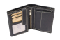 Preview: Portmonee Herren Geldbörse natur im Hochformat mit Geschenkbox LEAS in Echt-Leder - Vintage-Collection 13x10x3cm (BxHxT) (schwarz)