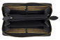 Preview: Große Vollleder Damen Geldbörse natur Usedlook Reißverschluss rundherum Damenlangbörse Portemonnaie Brieftasche lang LEAS in Echt-Leder, schwarz - Vintage-Collection 19,5x9,5x2cm (BxHxT)