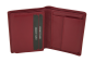 Preview: Mini Geldbörse mit Klappe dünn im Hochformat, flaches Portemonnaie mit RFID Schutz Folie mit Geschenk Box LEAS in Echt-Leder, rot