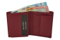 Preview: Mini Geldbörse mit Klappe dünn im Hochformat, flaches Portemonnaie mit RFID Schutz Folie mit Geschenk Box LEAS in Echt-Leder, rot