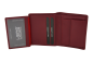 Preview: Mini Geldbörse mit Klappe dünn im Hochformat, flaches Portemonnaie mit RFID Schutz Folie mit Geschenk Box LEAS in Echt-Leder, rot