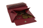 Preview: Mini Geldbörse mit Klappe dünn im Hochformat, flaches Portemonnaie mit RFID Schutz Folie mit Geschenk Box LEAS in Echt-Leder, rot