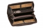 Preview: Große Vollleder Damen Geldbörse natur Usedlook Reißverschluss rundherum Damenlangbörse Portemonnaie Brieftasche lang LEAS in Echt-Leder, braun - LEAS Vintage-Collection 19,5x9,5x2cm (BxHxT)