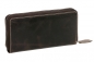 Preview: Große Vollleder Damen Geldbörse natur Usedlook Reißverschluss rundherum Damenlangbörse Portemonnaie Brieftasche lang LEAS in Echt-Leder, braun - LEAS Vintage-Collection 19,5x9,5x2cm (BxHxT)