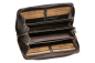 Preview: Große Vollleder Damen Geldbörse natur Usedlook Reißverschluss rundherum Damenlangbörse Portemonnaie Brieftasche lang LEAS in Echt-Leder, braun - LEAS Vintage-Collection 19,5x9,5x2cm (BxHxT)